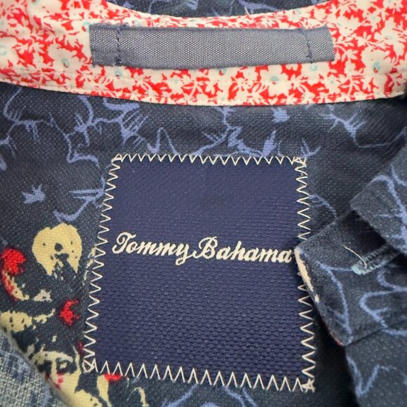 Tommy Bahama Navy Floral Button-Down Shirt – Cotton/Silk Blend – Size XL - Picture 5 of 14